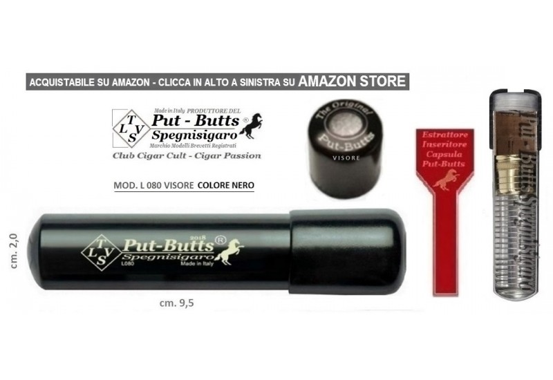 Put-Butts Spegnisigaro VISORE Singolo Colore Nero - Made in Italy - SPEDIZIONE COMPRESA